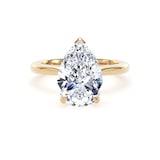 Goldsmiths 18ct Yellow Gold 3.00cttw Pear Cut Lab Grown Diamond Solitaire Engagement Ring - Ring Size T