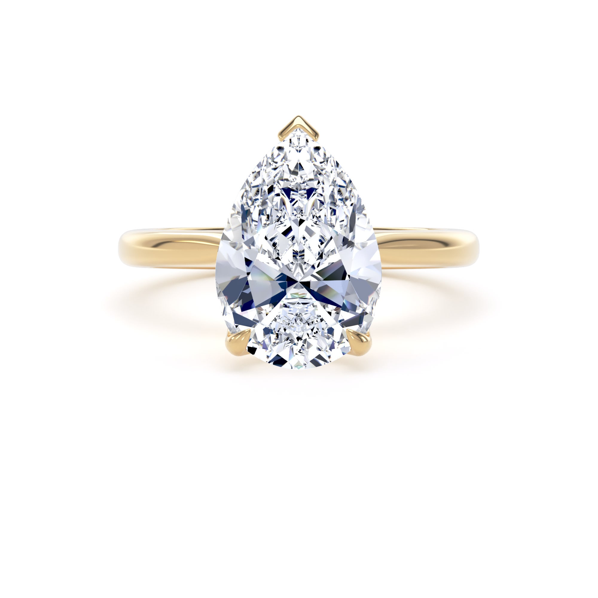 Goldsmiths 18ct Yellow Gold 3.00cttw Pear Cut Lab Grown Diamond Solitaire Engagement Ring - Ring Size O.5 Goldsmiths 18ct Yellow Gold 3.00cttw Pear Cut Lab Grown Diamond Solitaire Engagement Ring - Ring Size O.5