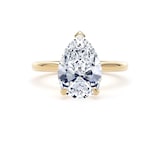 Goldsmiths 18ct Yellow Gold 3.00cttw Pear Cut Lab Grown Diamond Solitaire Engagement Ring - Ring Size T
