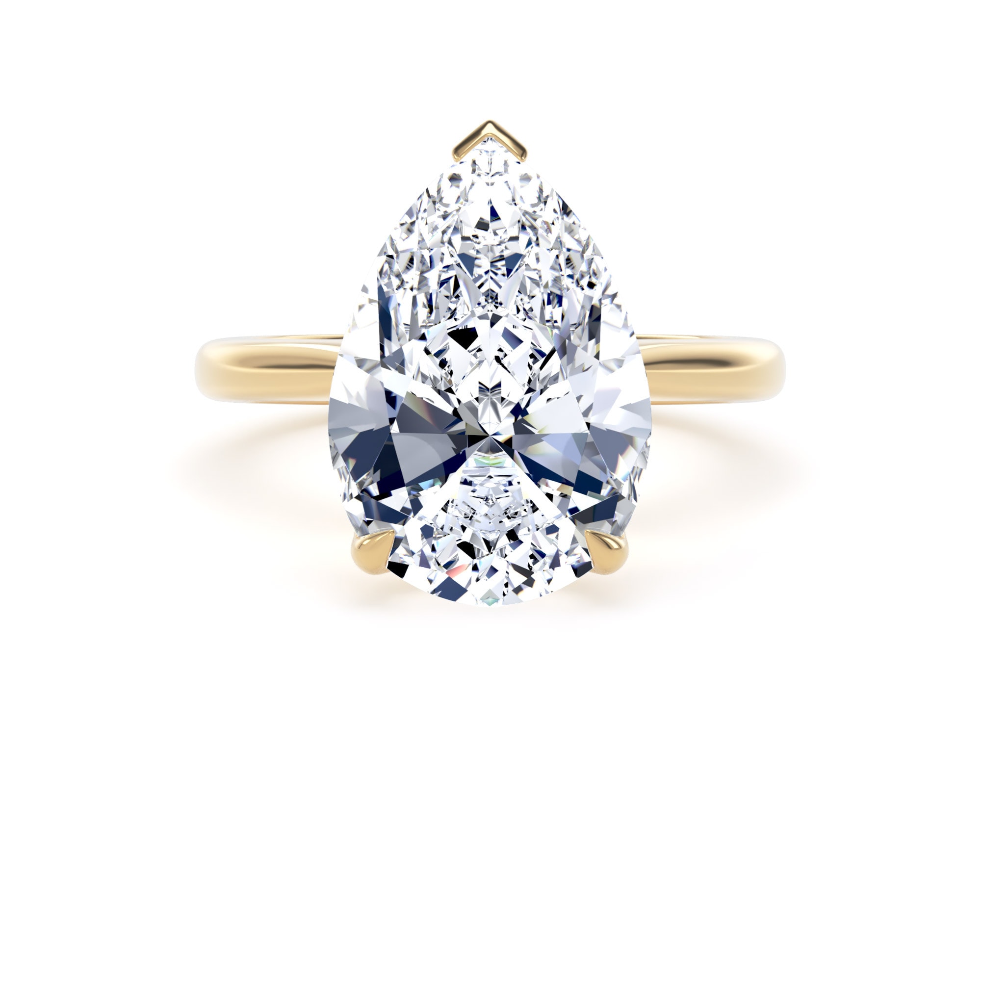 Goldsmiths 18ct Yellow Gold 5.00cttw Pear Cut Lab Grown Diamond Solitaire Engagement Ring - Ring Size R.5 Goldsmiths 18ct Yellow Gold 5.00cttw Pear Cut Lab Grown Diamond Solitaire Engagement Ring - Ring Size R.5
