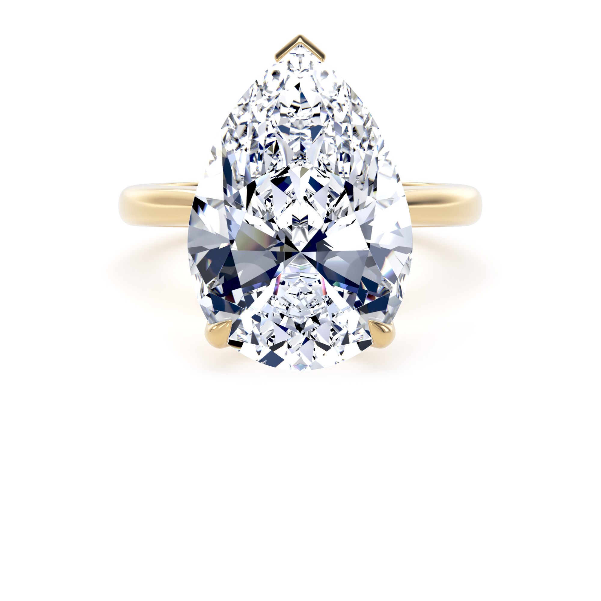 Goldsmiths 18ct Yellow Gold 7.00cttw Pear Cut Lab Grown Diamond Solitaire Engagement Ring - Ring Size W.5 Goldsmiths 18ct Yellow Gold 7.00cttw Pear Cut Lab Grown Diamond Solitaire Engagement Ring - Ring Size W.5