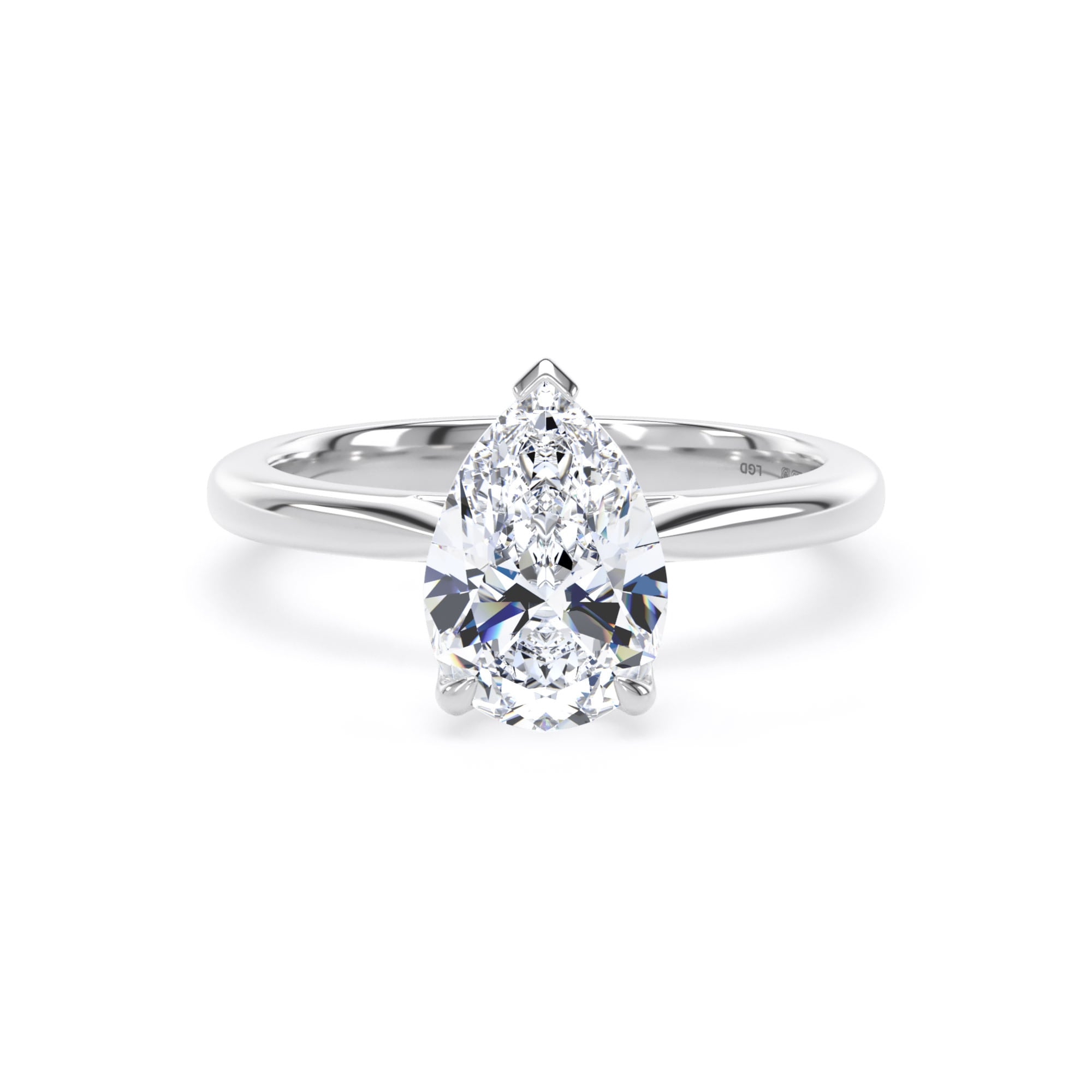 18ct White Gold 1.50cttw Pear Cut Lab Grown Diamond Solitaire Engagement Ring