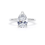 Goldsmiths 18ct White Gold 2.00cttw Pear Cut Lab Grown Diamond Solitaire Engagement Ring - Ring Size S.5