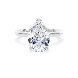 Goldsmiths 18ct White Gold 3.00cttw Pear Cut Lab Grown Diamond Solitaire Engagement Ring - Ring Size R.5