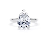 Goldsmiths 18ct White Gold 3.00cttw Pear Cut Lab Grown Diamond Solitaire Engagement Ring - Ring Size R.5