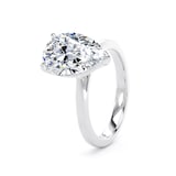 Goldsmiths 18ct White Gold 3.00cttw Pear Cut Lab Grown Diamond Solitaire Engagement Ring - Ring Size R.5
