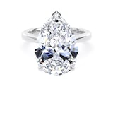 Goldsmiths 18ct White Gold 7.00cttw Pear Cut Lab Grown Diamond Solitaire Engagement Ring - Ring Size R.5