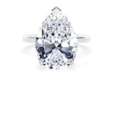 Goldsmiths 18ct White Gold 7.00cttw Pear Cut Lab Grown Diamond Solitaire Engagement Ring - Ring Size R.5
