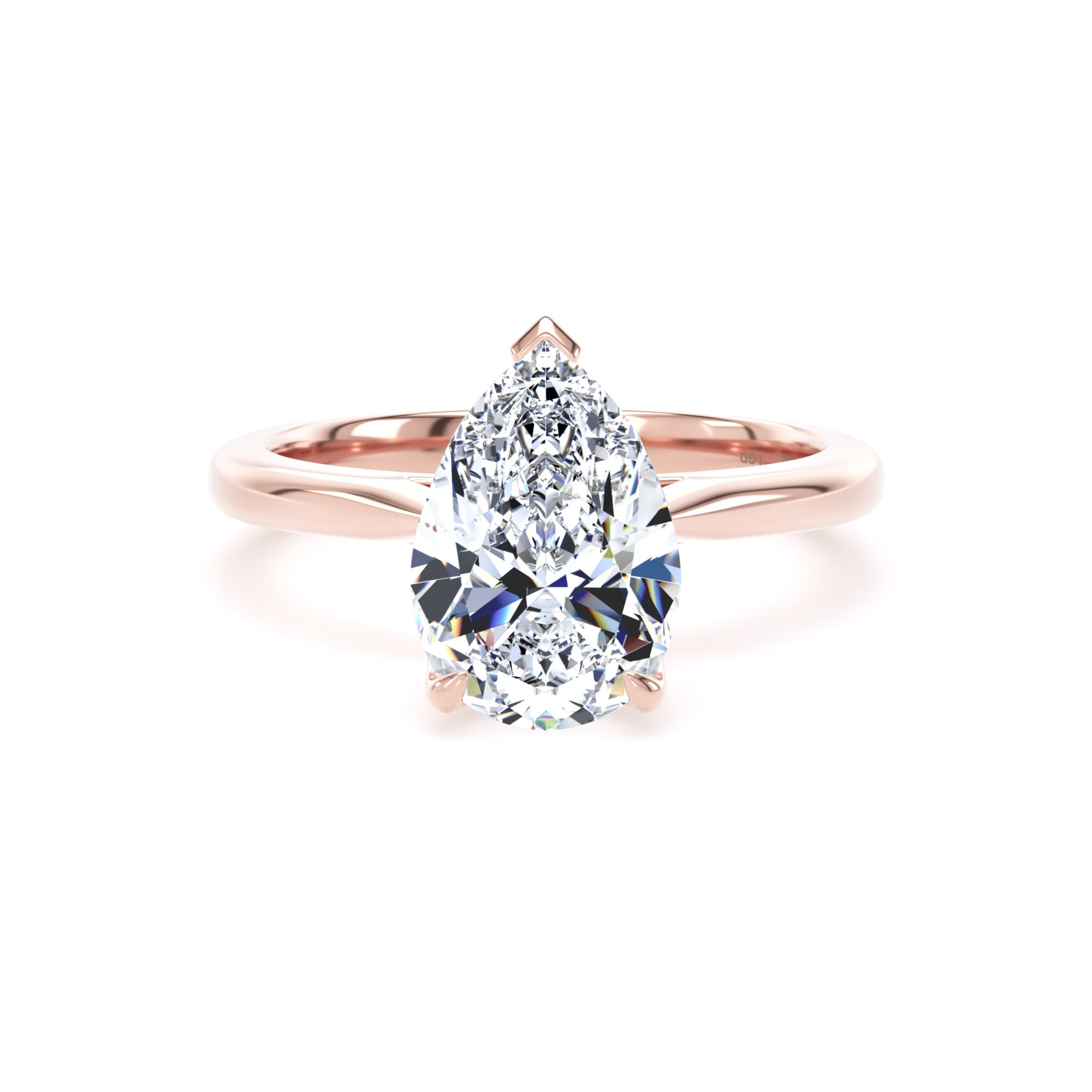 18ct Rose Gold 2.00cttw Pear Cut Lab Grown Diamond Solitaire Engagement Ring