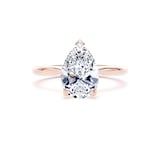 Goldsmiths 18ct Rose Gold 2.00cttw Pear Cut Lab Grown Diamond Solitaire Engagement Ring - Ring Size P.5