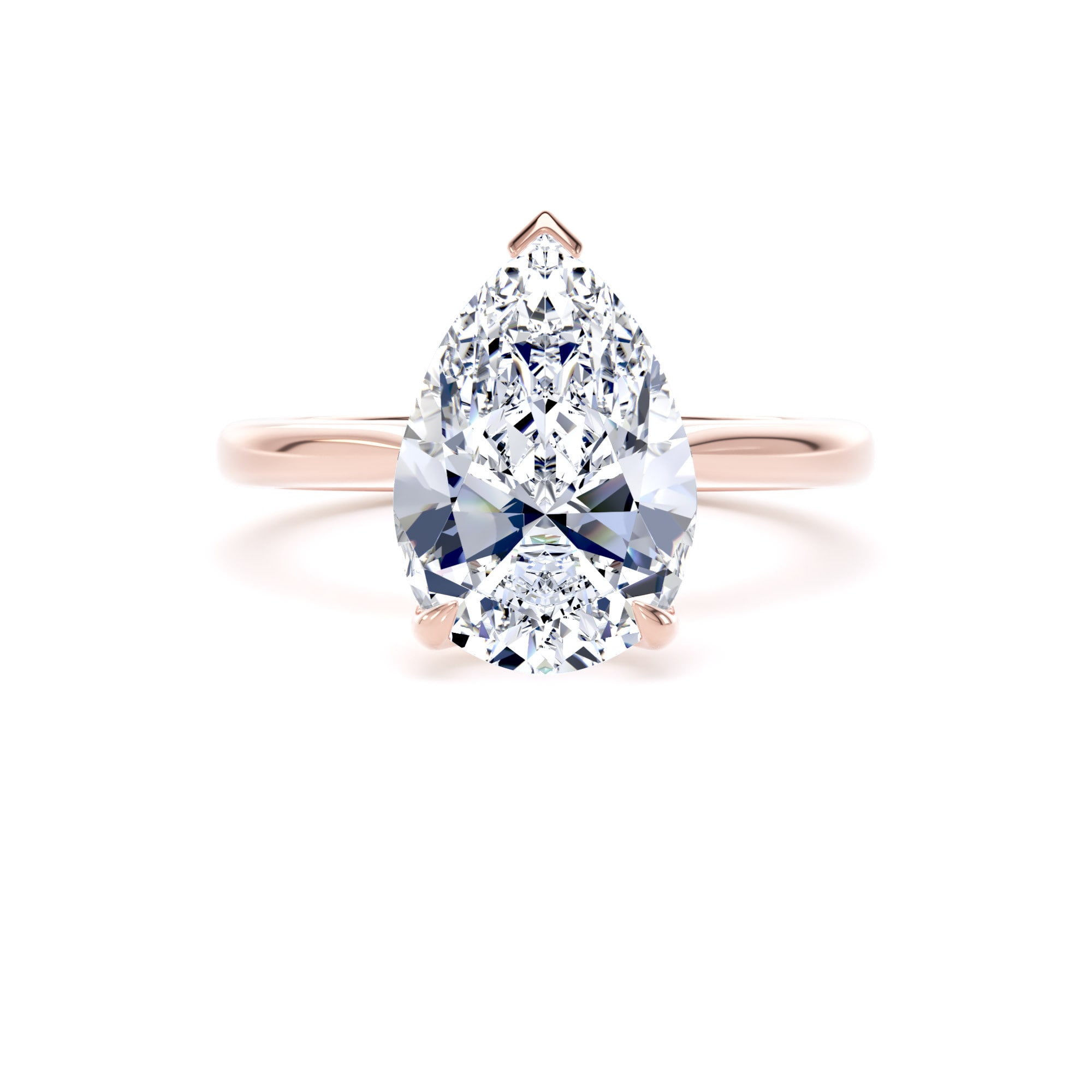 Goldsmiths 18ct Rose Gold 3.00cttw Pear Cut Lab Grown Diamond Solitaire Engagement Ring - Ring Size S.5 Goldsmiths 18ct Rose Gold 3.00cttw Pear Cut Lab Grown Diamond Solitaire Engagement Ring - Ring Size S.5