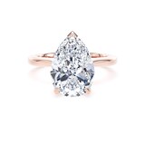 Goldsmiths 18ct Rose Gold 4.00cttw Pear Cut Lab Grown Diamond Solitaire Engagement Ring - Ring Size I