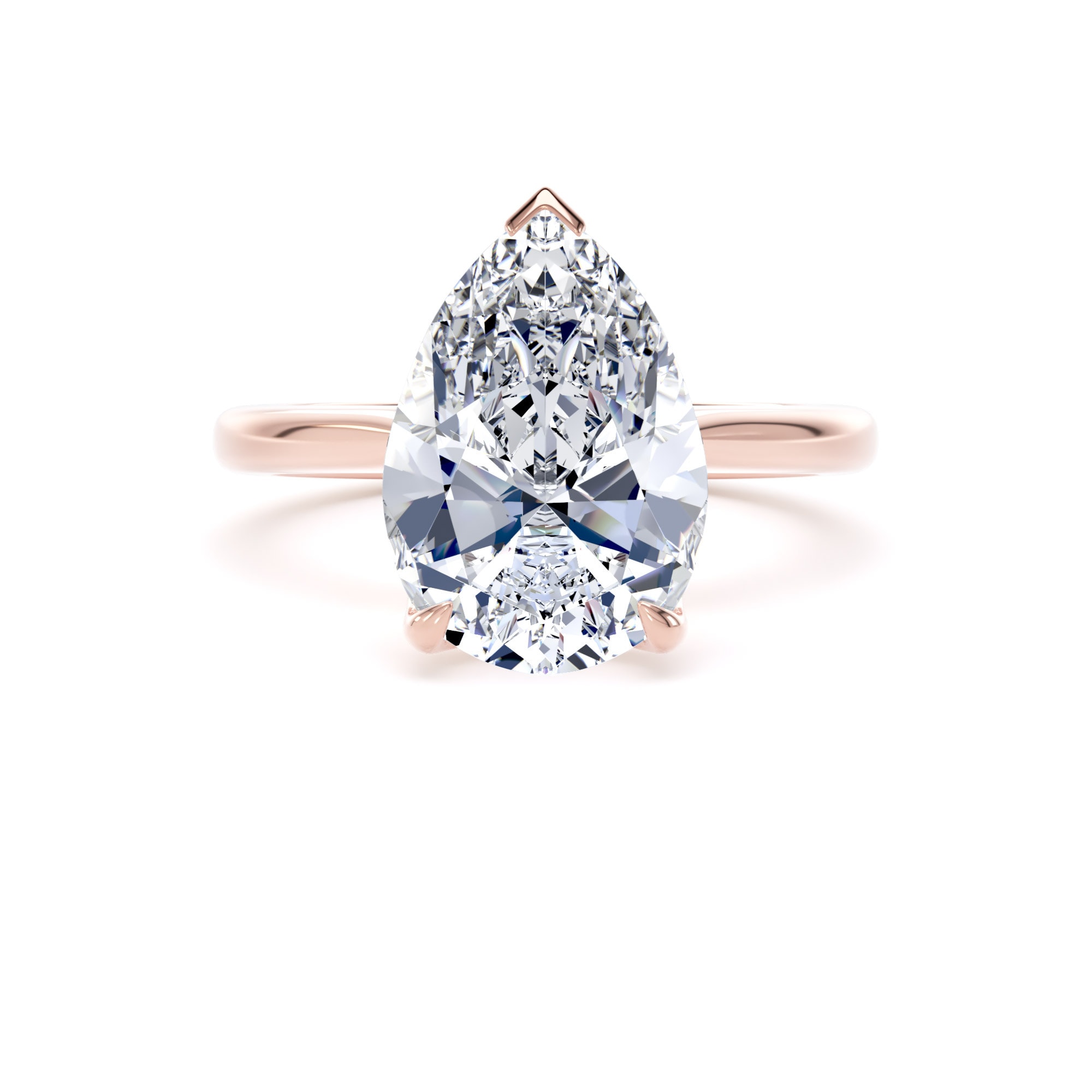 Goldsmiths 18ct Rose Gold 4.00cttw Pear Cut Lab Grown Diamond Solitaire Engagement Ring - Ring Size G Goldsmiths 18ct Rose Gold 4.00cttw Pear Cut Lab Grown Diamond Solitaire Engagement Ring - Ring Size G