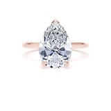 Goldsmiths 18ct Rose Gold 4.00cttw Pear Cut Lab Grown Diamond Solitaire Engagement Ring - Ring Size I
