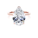 Goldsmiths 18ct Rose Gold 5.00cttw Pear Cut Lab Grown Diamond Solitaire Engagement Ring - Ring Size S.5