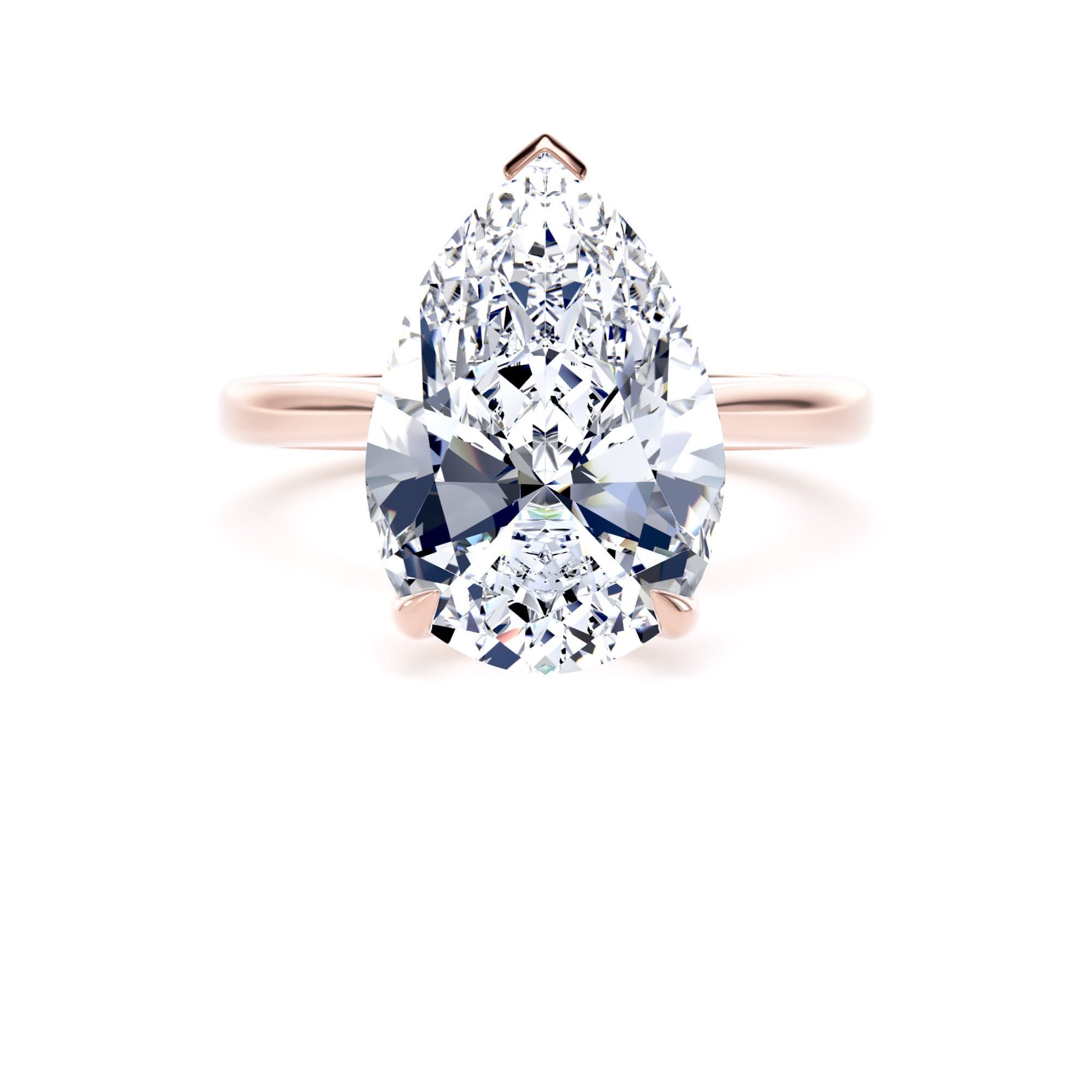 Goldsmiths 18ct Rose Gold 5.00cttw Pear Cut Lab Grown Diamond Solitaire Engagement Ring - Ring Size L