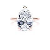 Goldsmiths 18ct Rose Gold 5.00cttw Pear Cut Lab Grown Diamond Solitaire Engagement Ring - Ring Size S.5