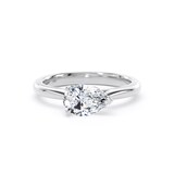 Goldsmiths Platinum East-West 1.50cttw Pear Cut Lab Grown Diamond Solitaire Engagement Ring - Ring Size I