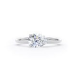 Goldsmiths Platinum East-West 1.50cttw Pear Cut Lab Grown Diamond Solitaire Engagement Ring - Ring Size I