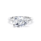 Goldsmiths Platinum East-West 3.00cttw Pear Cut Lab Grown Diamond Solitaire Engagement Ring - Ring Size H