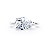 Goldsmiths Platinum East-West 3.00cttw Pear Cut Lab Grown Diamond Solitaire Engagement Ring - Ring Size H