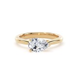 Goldsmiths 18ct Yellow Gold East-West 1.50cttw Pear Cut Lab Grown Diamond Solitaire Engagement Ring - Ring Size J