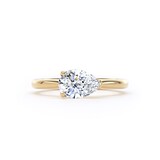 Goldsmiths 18ct Yellow Gold East-West 1.50cttw Pear Cut Lab Grown Diamond Solitaire Engagement Ring - Ring Size J