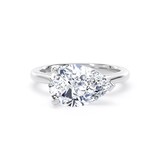 Goldsmiths 18ct White Gold East-West 3.00cttw Pear Cut Lab Grown Diamond Solitaire Engagement Ring - Ring Size O