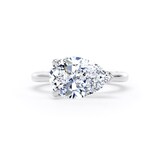 Goldsmiths 18ct White Gold East-West 3.00cttw Pear Cut Lab Grown Diamond Solitaire Engagement Ring - Ring Size O