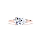 Goldsmiths 18ct Rose Gold East-West 2.00cttw Pear Cut Lab Grown Diamond Solitaire Engagement Ring - Ring Size I