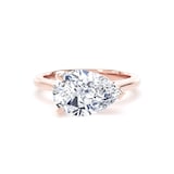 Goldsmiths 18ct Rose Gold East-West 3.00cttw Pear Cut Lab Grown Diamond Solitaire Engagement Ring - Ring Size H