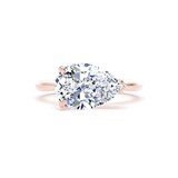 Goldsmiths 18ct Rose Gold East-West 3.00cttw Pear Cut Lab Grown Diamond Solitaire Engagement Ring - Ring Size H