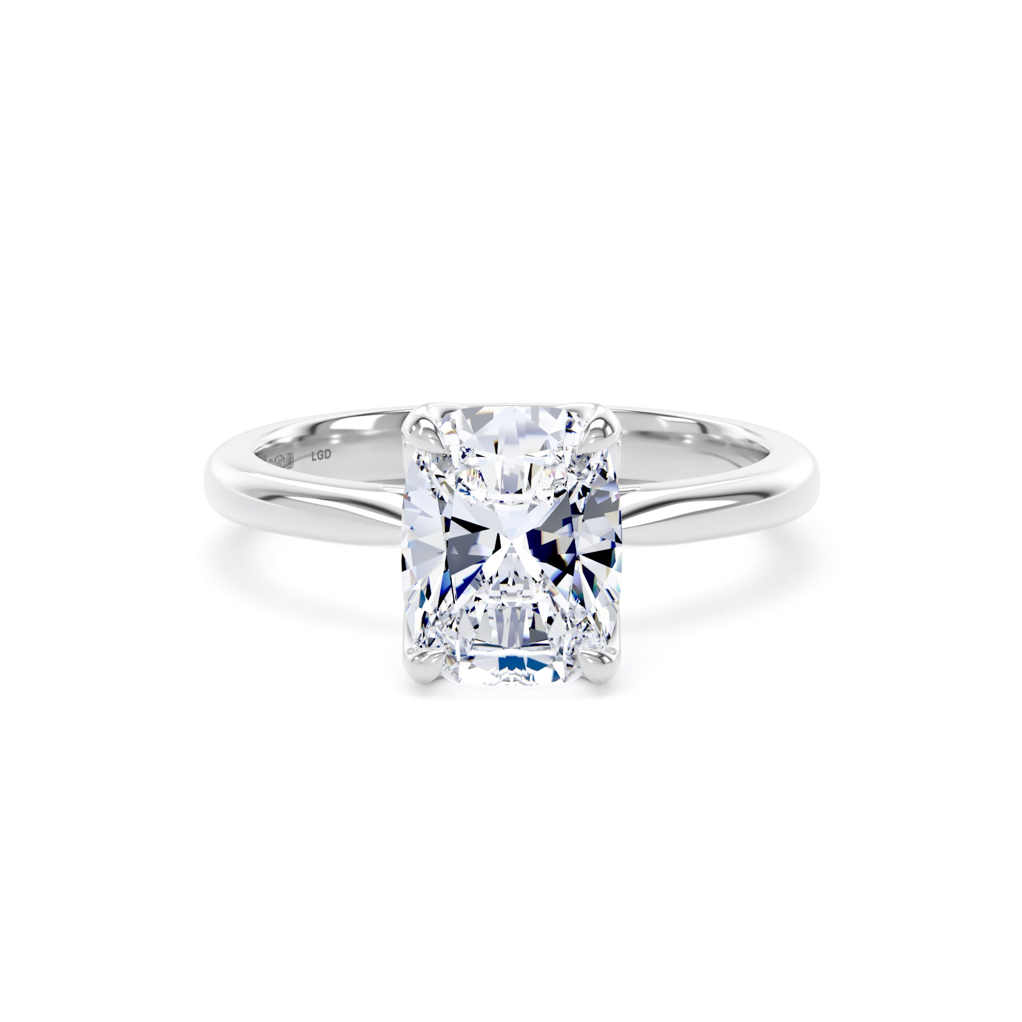 Platinum 2.00cttw Elongated Cushion Cut Lab Grown Diamond Solitaire Engagement Ring