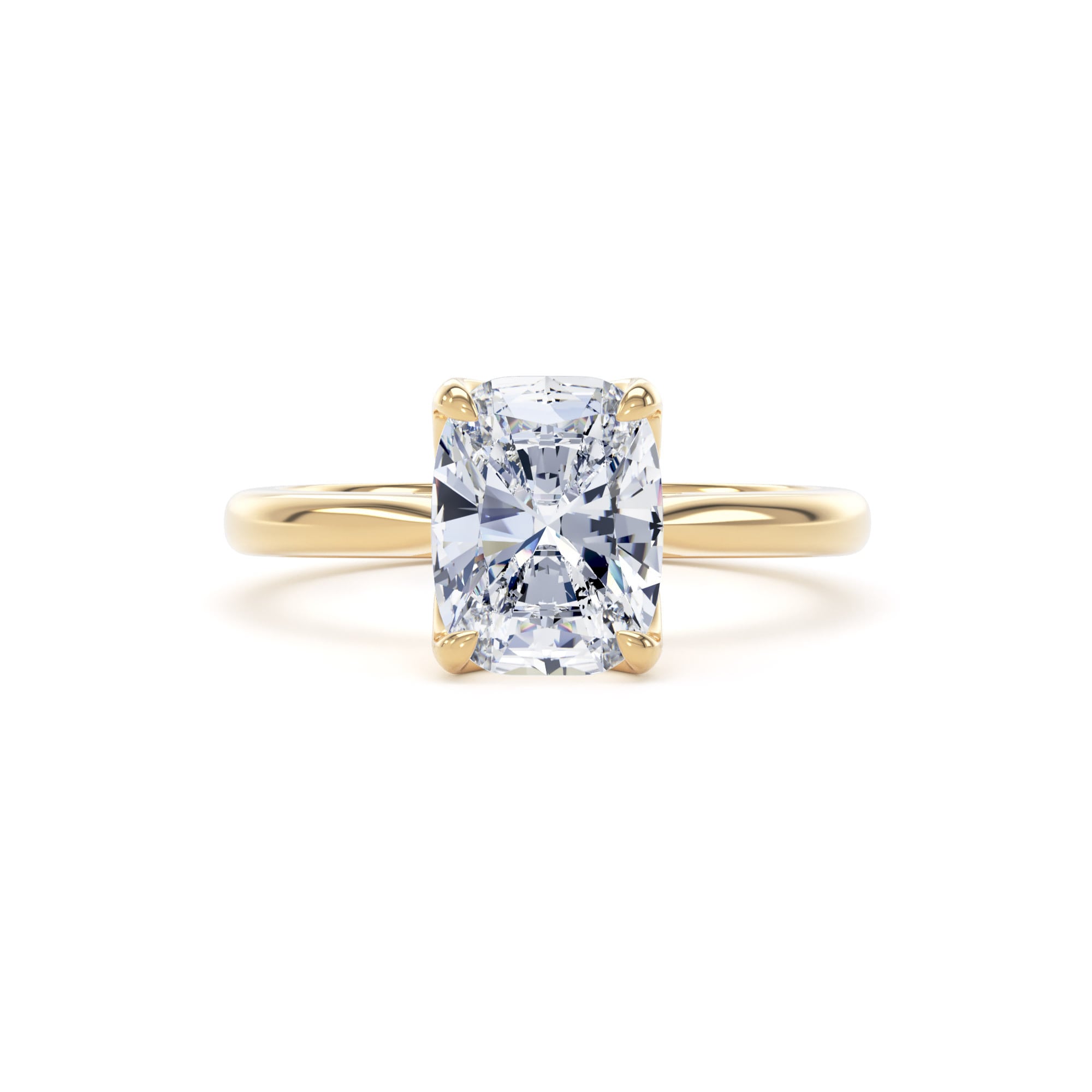 Goldsmiths 18ct Yellow Gold 2.00cttw Elongated Cushion Cut Lab Grown Diamond Solitaire Engagement Ring - Ring Size S Goldsmiths 18ct Yellow Gold 2.00cttw Elongated Cushion Cut Lab Grown Diamond Solitaire Engagement Ring - Ring Size S