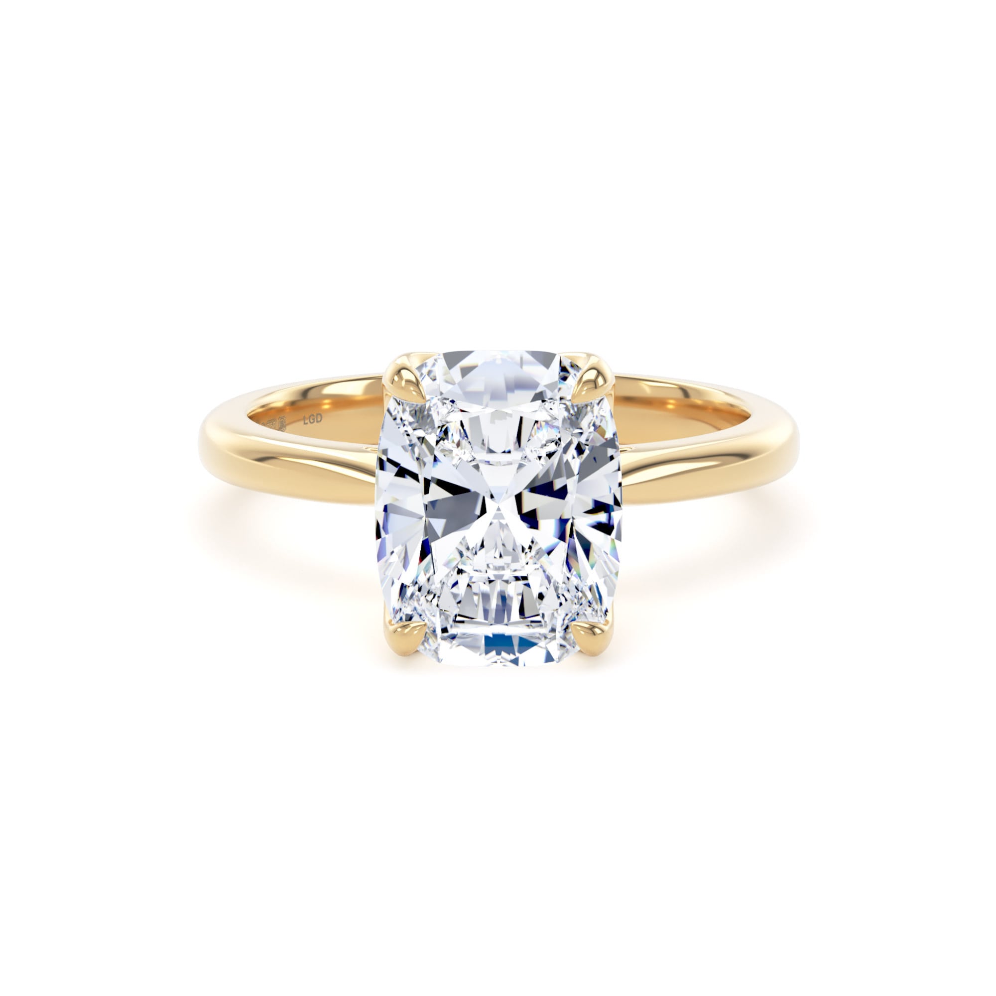 Goldsmiths 18ct Yellow Gold 3.00cttw Elongated Cushion Cut Lab Grown Diamond Solitaire Engagement Ring Goldsmiths 18ct Yellow Gold 3.00cttw Elongated Cushion Cut Lab Grown Diamond Solitaire Engagement Ring