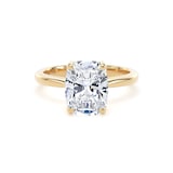 Goldsmiths 18ct Yellow Gold 3.00cttw Elongated Cushion Cut Lab Grown Diamond Solitaire Engagement Ring - Ring Size V.5