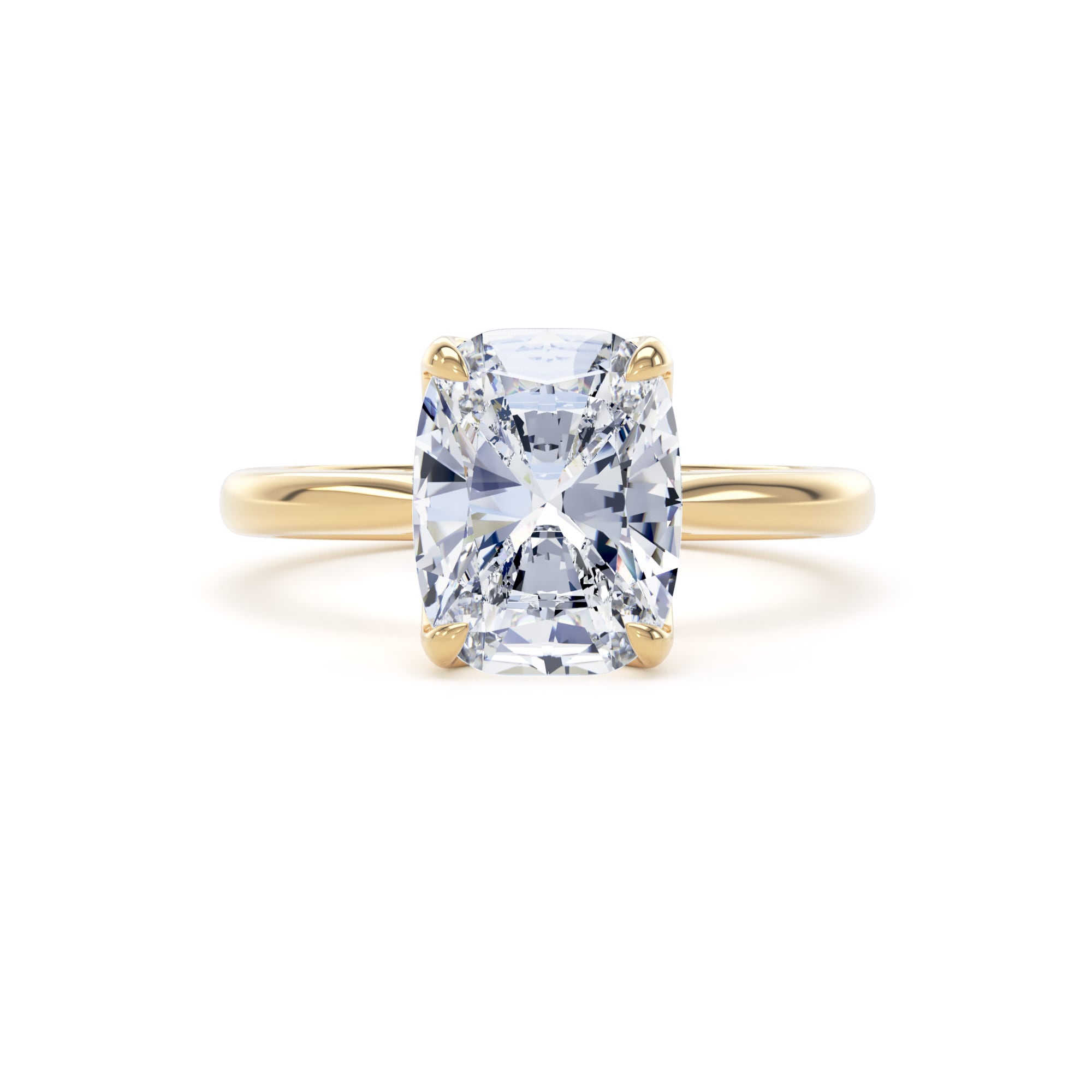 Goldsmiths 18ct Yellow Gold 3.00cttw Elongated Cushion Cut Lab Grown Diamond Solitaire Engagement Ring - Ring Size P Goldsmiths 18ct Yellow Gold 3.00cttw Elongated Cushion Cut Lab Grown Diamond Solitaire Engagement Ring - Ring Size P