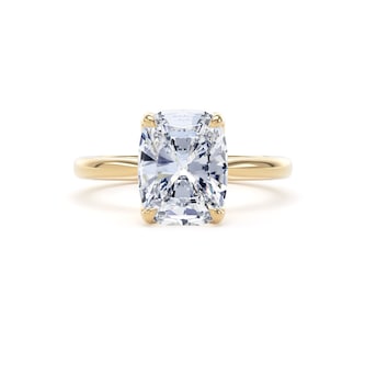 Goldsmiths 18ct Yellow Gold 3.00cttw Elongated Cushion Cut Lab Grown Diamond Solitaire Engagement Ring