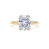 Goldsmiths 18ct Yellow Gold 3.00cttw Elongated Cushion Cut Lab Grown Diamond Solitaire Engagement Ring - Ring Size V.5