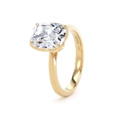 Goldsmiths 18ct Yellow Gold 3.00cttw Elongated Cushion Cut Lab Grown Diamond Solitaire Engagement Ring - Ring Size V.5