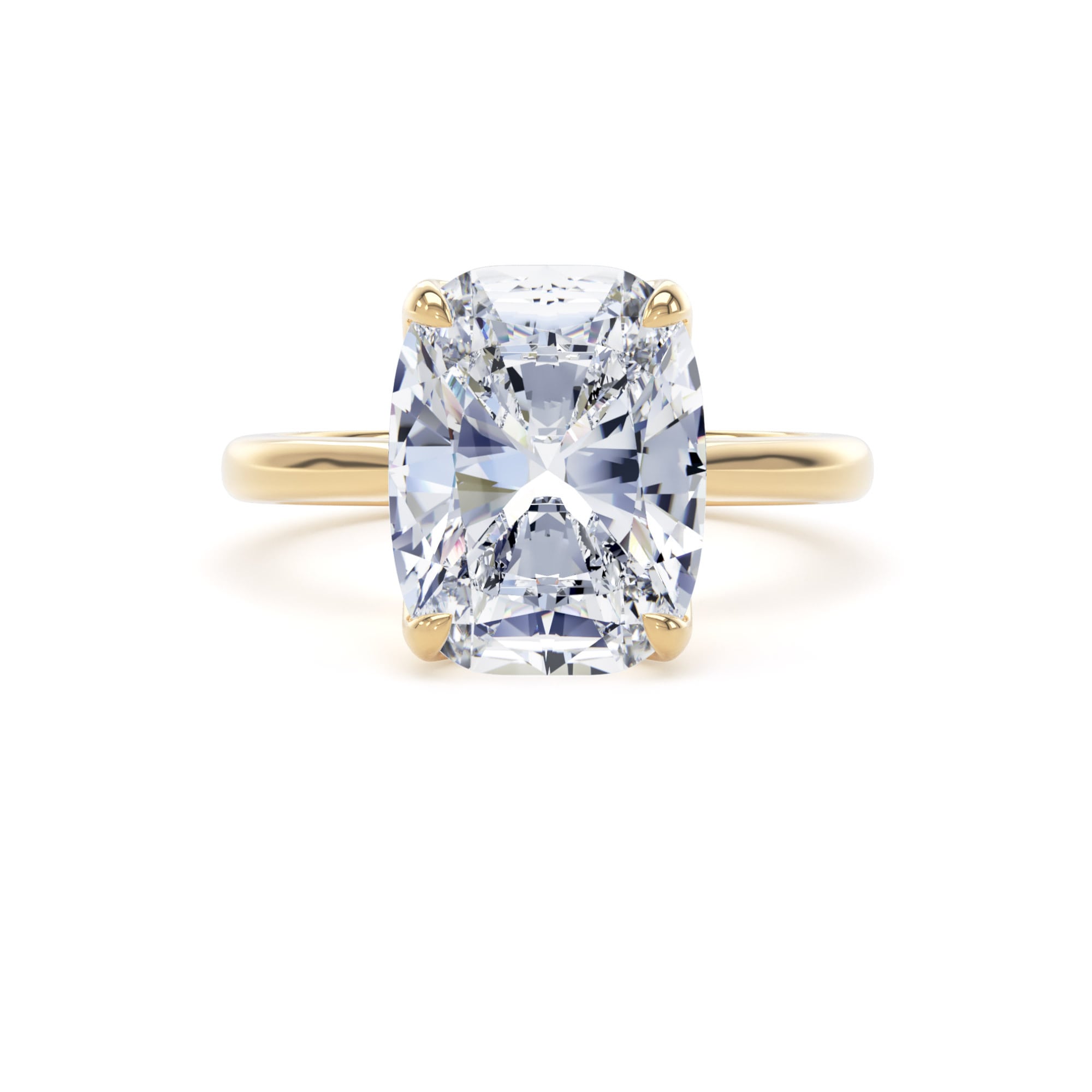 Goldsmiths 18ct Yellow Gold 5.00cttw Elongated Cushion Cut Lab Grown Diamond Solitaire Engagement Ring - Ring Size H.5