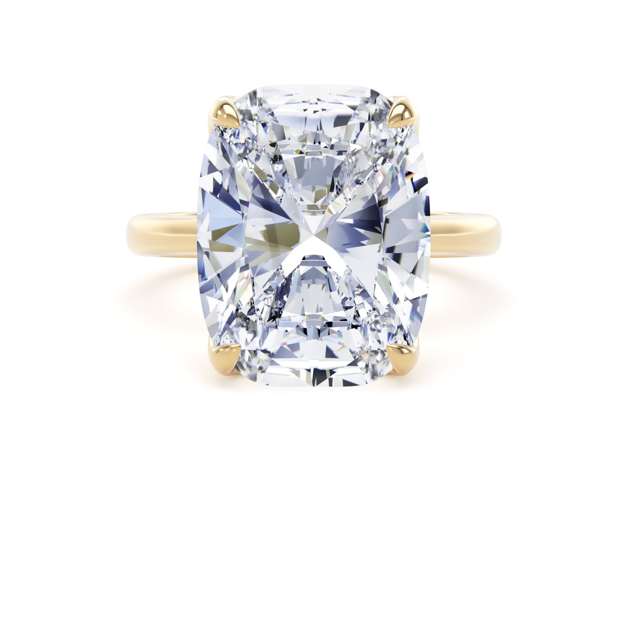 Goldsmiths 18ct Yellow Gold 10.00cttw Elongated Cushion Cut Lab Grown Diamond Solitaire Engagement Ring - Ring Size T Goldsmiths 18ct Yellow Gold 10.00cttw Elongated Cushion Cut Lab Grown Diamond Solitaire Engagement Ring - Ring Size T