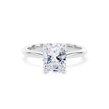 Goldsmiths 18ct White Gold 2.00cttw Elongated Cushion Cut Lab Grown Diamond Solitaire Engagement Ring - Ring Size G