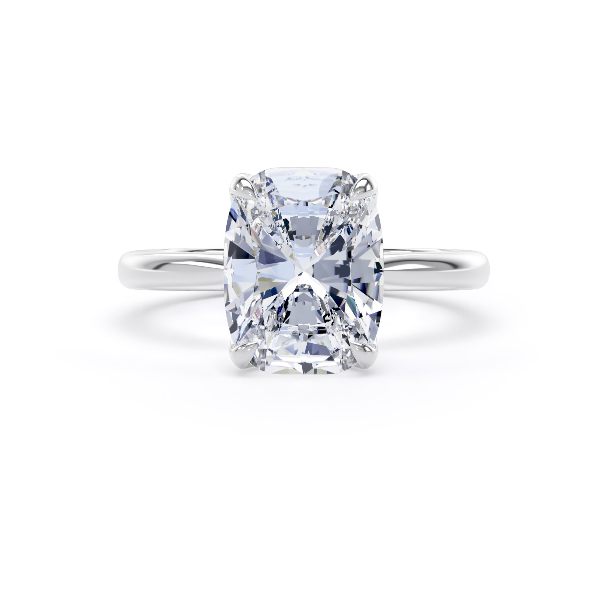 Goldsmiths 18ct Rose Gold 4.00cttw Elongated Cushion Cut Lab Grown Diamond Solitaire Engagement Ring - Ring Size S Goldsmiths 18ct Rose Gold 4.00cttw Elongated Cushion Cut Lab Grown Diamond Solitaire Engagement Ring - Ring Size S