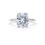 Goldsmiths 18ct Rose Gold 4.00cttw Elongated Cushion Cut Lab Grown Diamond Solitaire Engagement Ring - Ring Size J.5