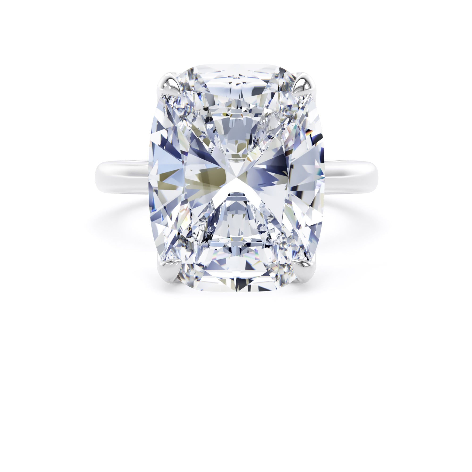 Goldsmiths 18ct White Gold 10.00cttw Elongated Cushion Cut Lab Grown Diamond Solitaire Engagement Ring - Ring Size R.5 Goldsmiths 18ct White Gold 10.00cttw Elongated Cushion Cut Lab Grown Diamond Solitaire Engagement Ring - Ring Size R.5