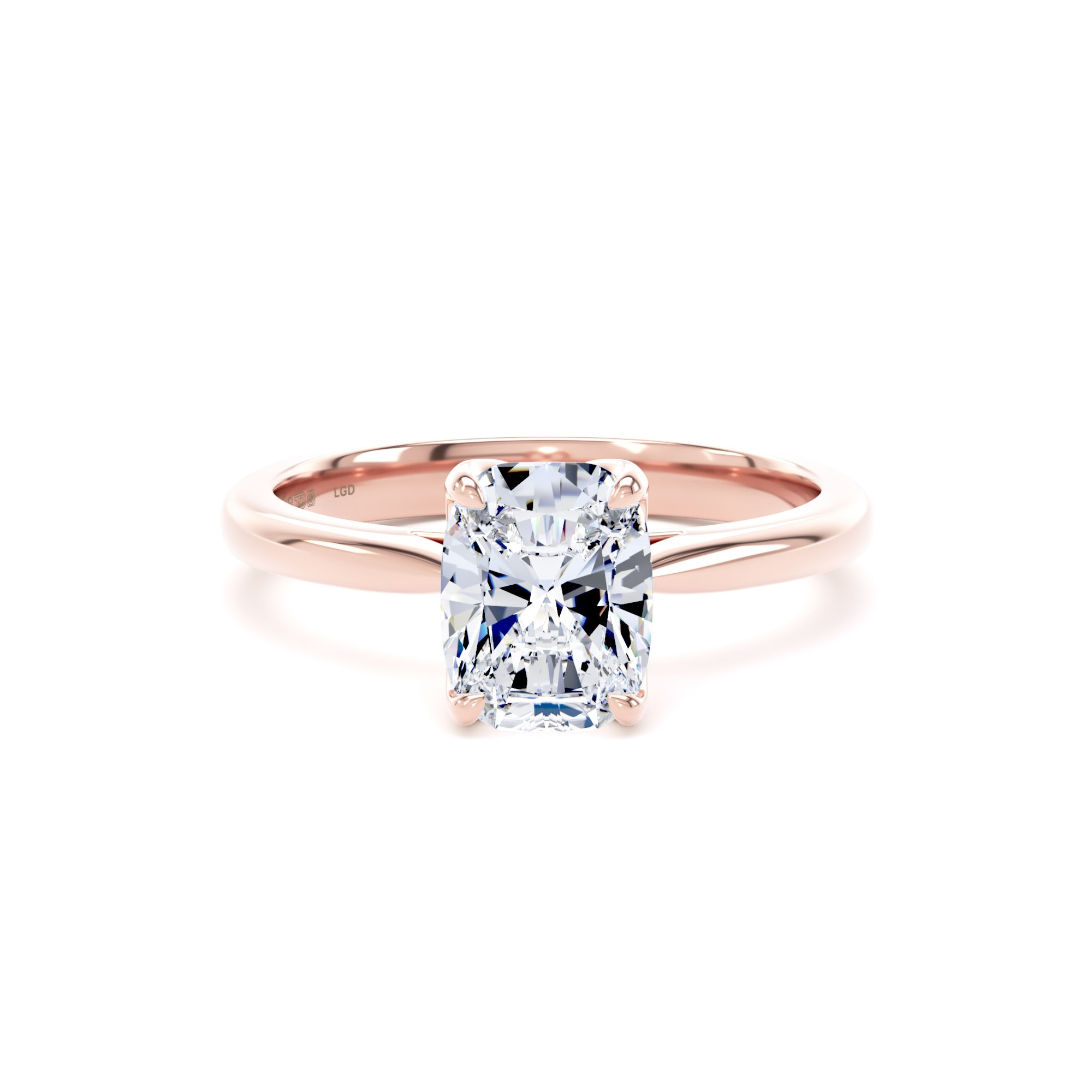 18ct Rose Gold 1.50cttw Elongated Cushion Cut Lab Grown Diamond Solitaire Engagement Ring