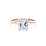 Goldsmiths 18ct Rose Gold 2.00cttw Elongated Cushion Cut Lab Grown Diamond Solitaire Engagement Ring - Ring Size Q.5