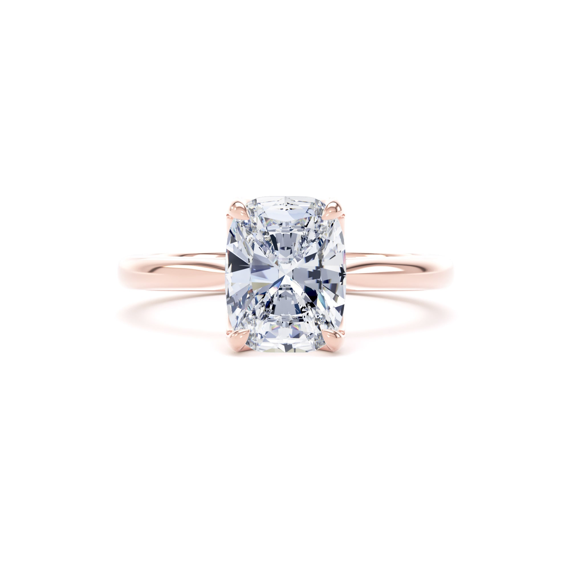Goldsmiths 18ct Rose Gold 2.00cttw Elongated Cushion Cut Lab Grown Diamond Solitaire Engagement Ring - Ring Size H Goldsmiths 18ct Rose Gold 2.00cttw Elongated Cushion Cut Lab Grown Diamond Solitaire Engagement Ring - Ring Size H