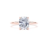 Goldsmiths 18ct Rose Gold 2.00cttw Elongated Cushion Cut Lab Grown Diamond Solitaire Engagement Ring - Ring Size Q.5